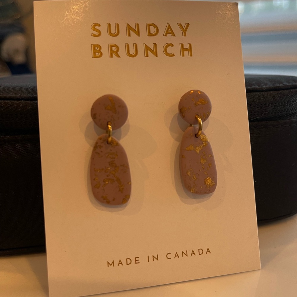 Sunday Brunch Purple and Gold Earrings